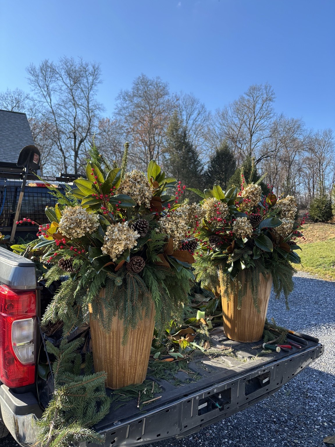 Large seasonal containers prepared for delivery