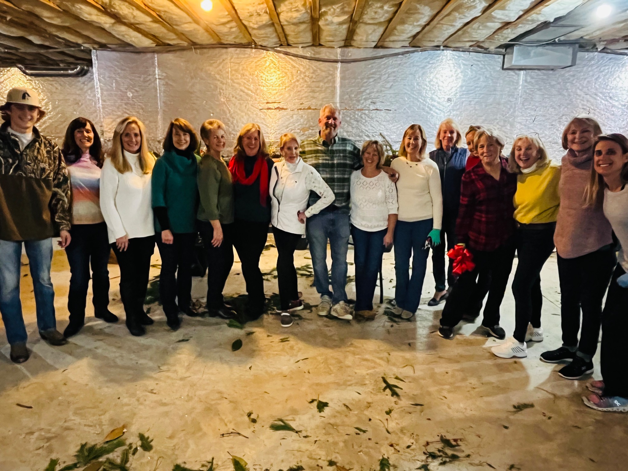 Guests celebrating together at a holiday container workshop