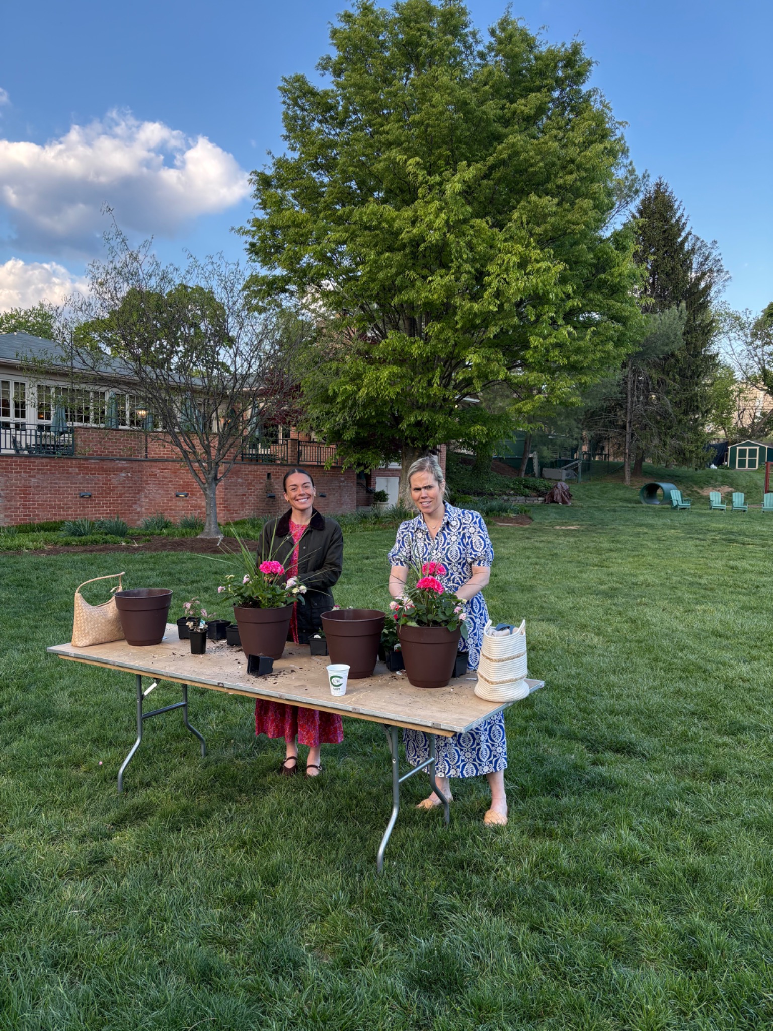 Workshop guests with their newly planted seasonal containers